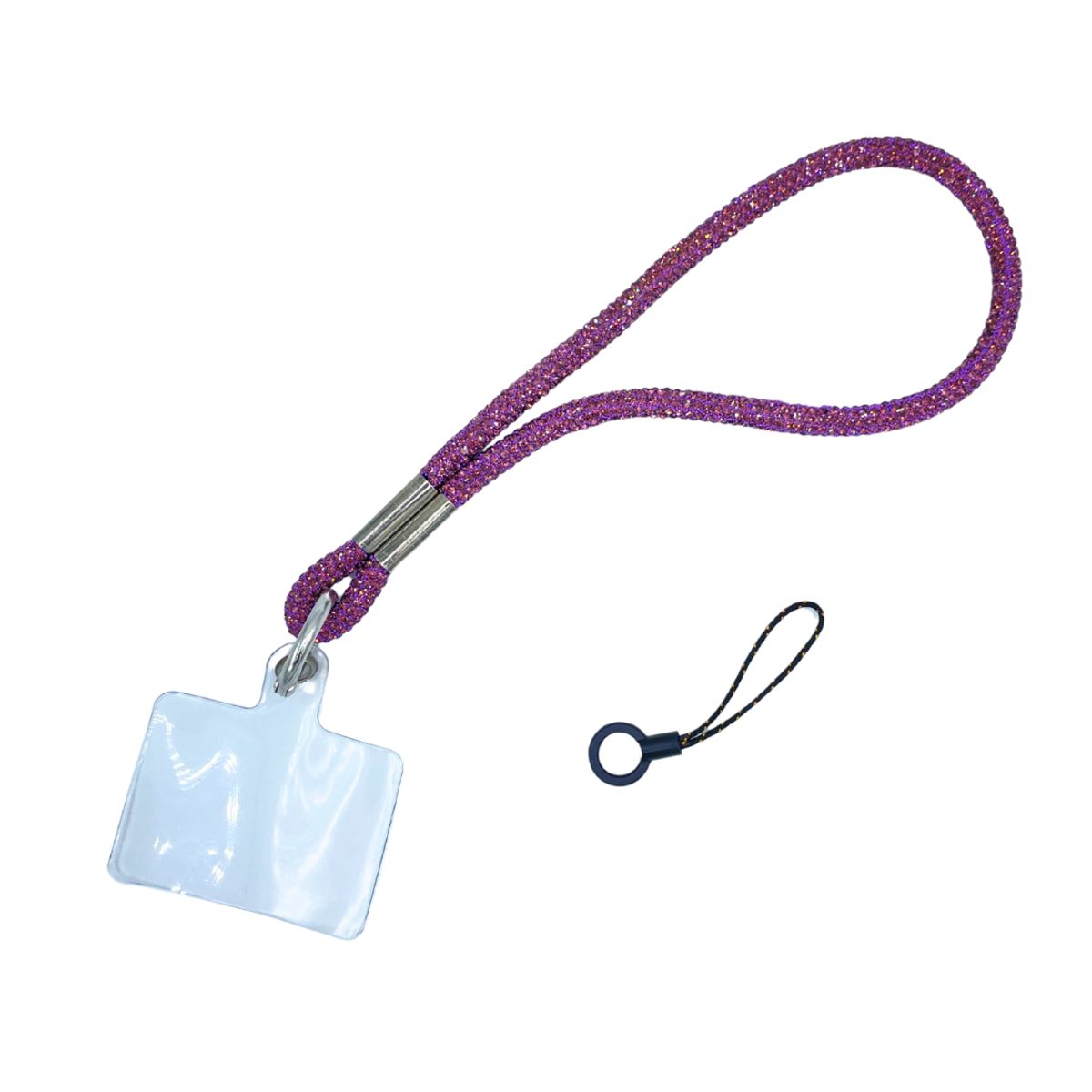 TECNOPALACE - Strap Colgante Con Diamantes Para Telefono Universal 18cm - Morado