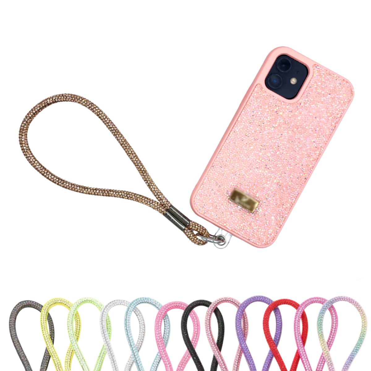 TECNOPALACE - Strap Colgante Con Diamantes Para Telefono Universal 18cm - R  B  A