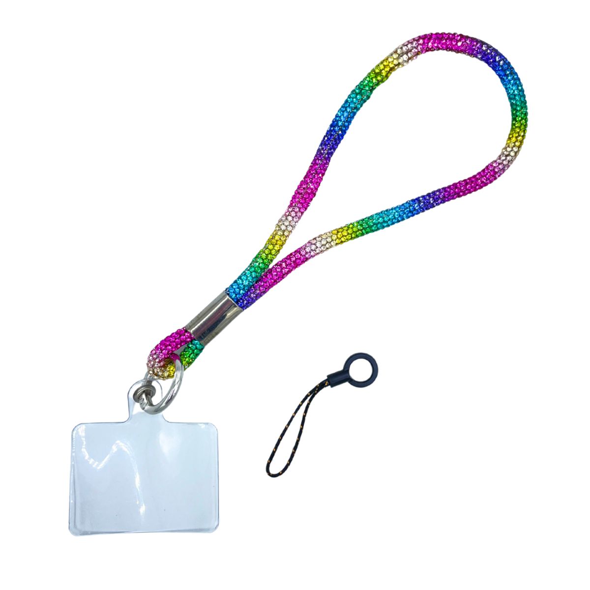 TECNOPALACE - Strap Colgante Con Diamantes Para Telefono Universal 18cm - Rainbow