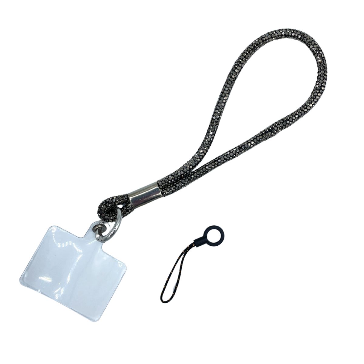 TECNOPALACE - Strap Colgante Con Diamantes Para Telefono Universal 18cm - Grafito