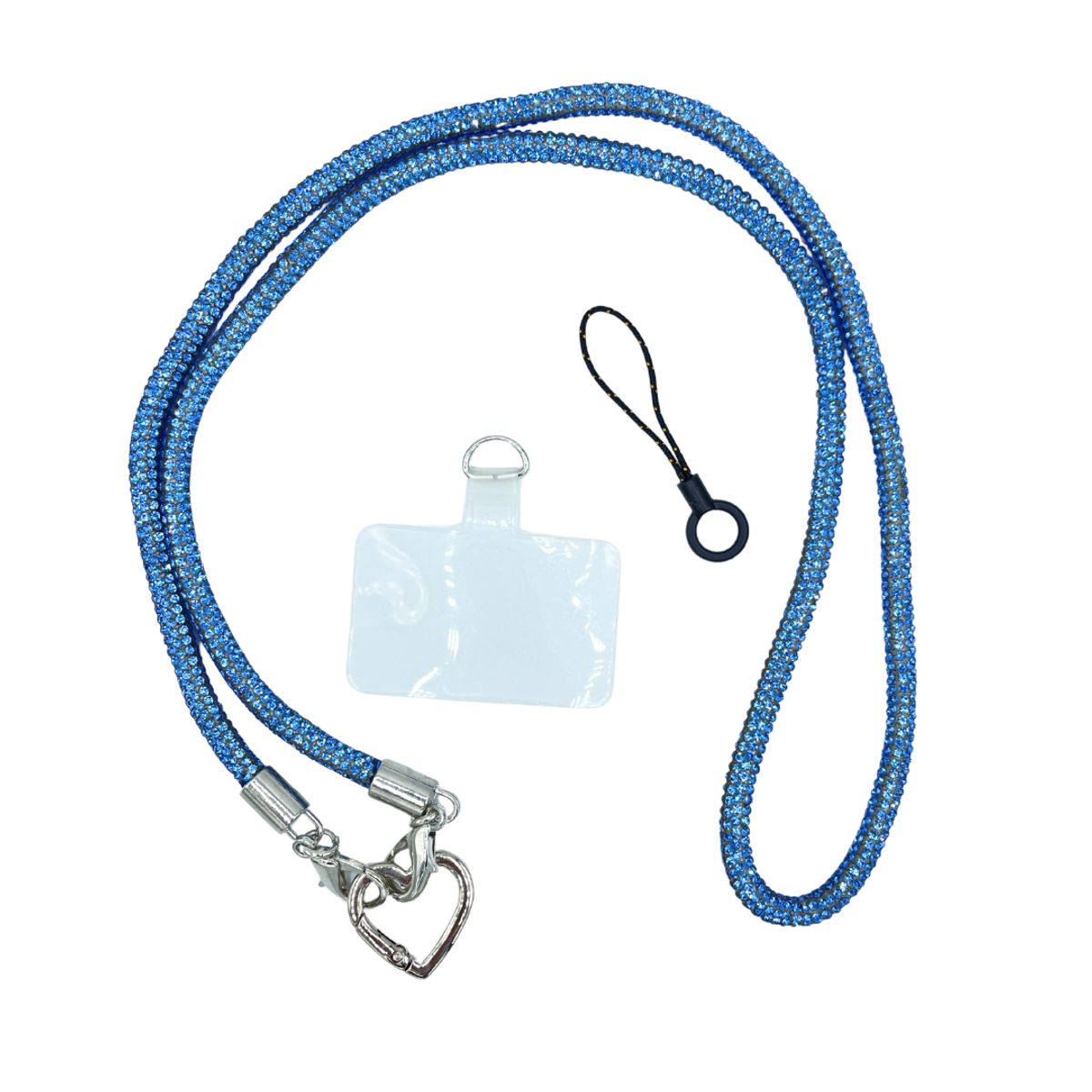 TECNOPALACE - Strap Colgante Con Diamantes Para Telefono Universal 50cm - Azul