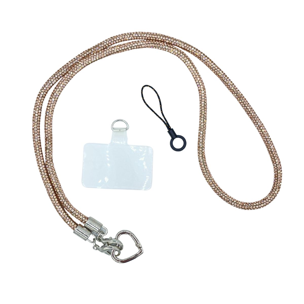TECNOPALACE - Strap Colgante Con Diamantes Para Telefono Universal 50cm - Rose Gold