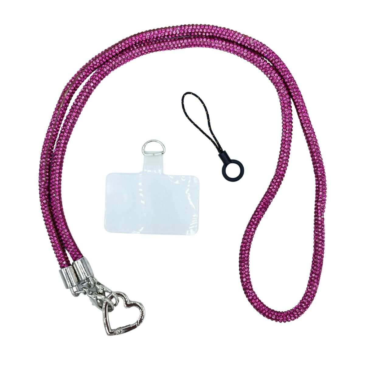 TECNOPALACE - Strap Colgante Con Diamantes Para Telefono Universal 50cm - Fucsia