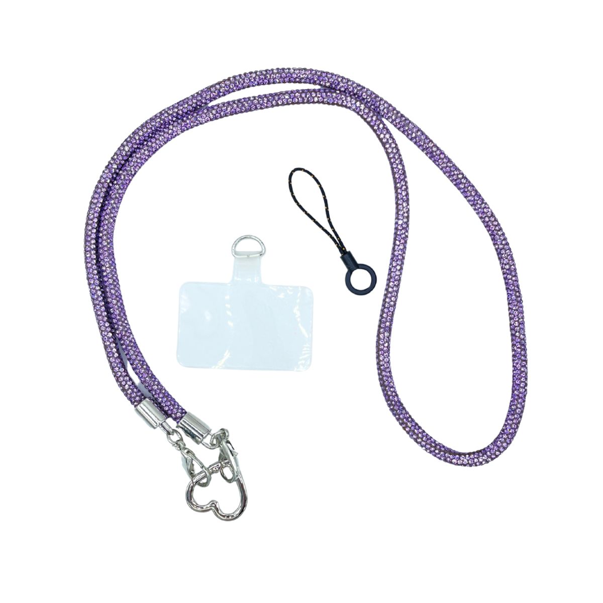 TECNOPALACE - Strap Colgante Con Diamantes Para Telefono Universal 50cm - Morado
