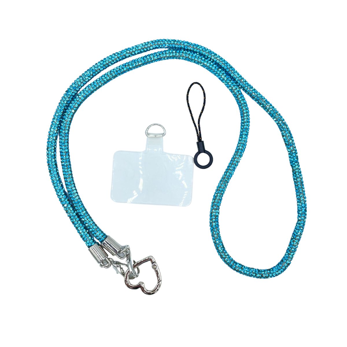 TECNOPALACE - Strap Colgante Con Diamantes Para Telefono Universal 50cm - Celeste