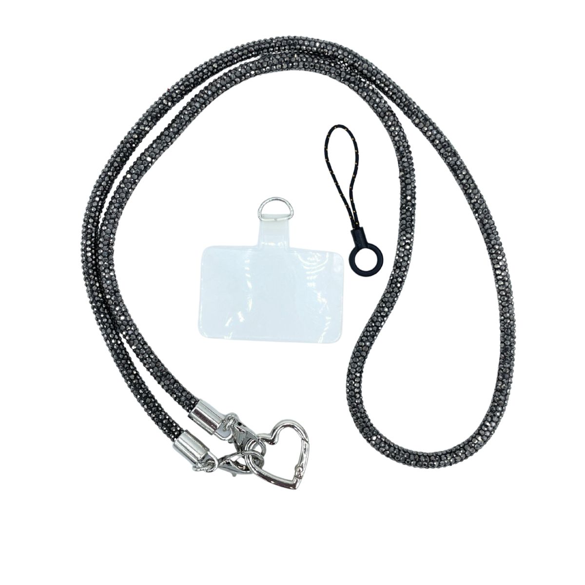 TECNOPALACE - Strap Colgante Con Diamantes Para Telefono Universal 50cm - Grafito