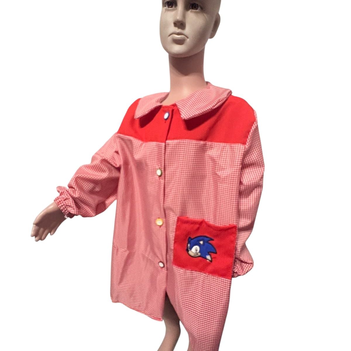 GENERICO - DELANTAL DE PARVULO PARA NIÑOS  TALLA  6 ROJO