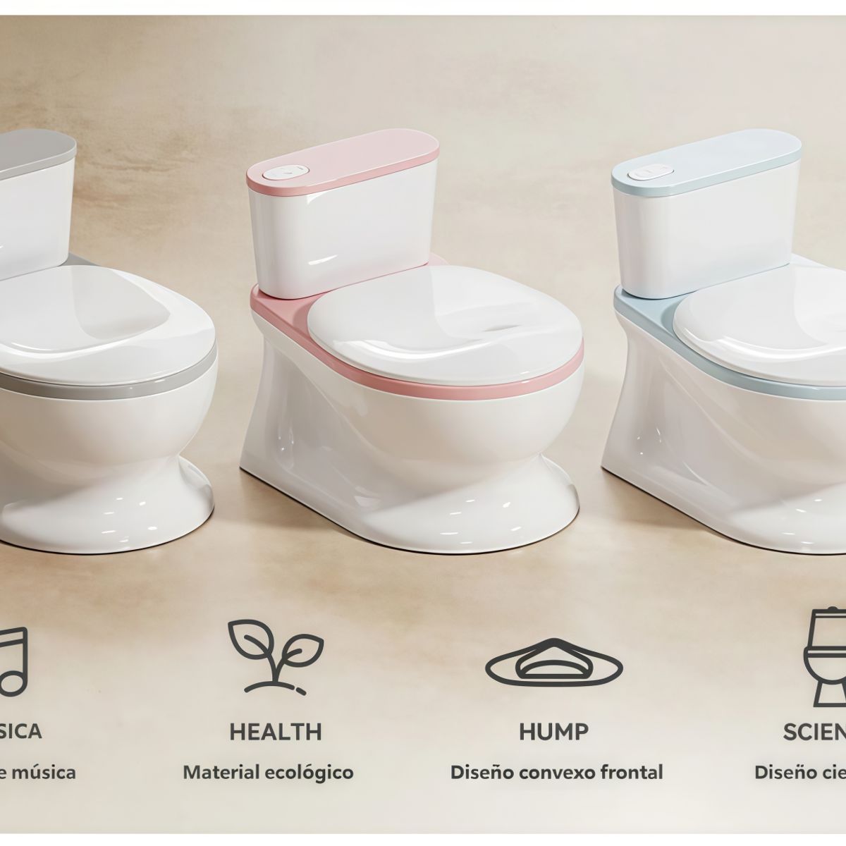 GENERICO - Bacinica Bañito Entrenador Niños Baño Asiento Acojinado  606 Rosa