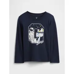 GAP - Polera Toddler Niño Manga Larga Graficas Azul