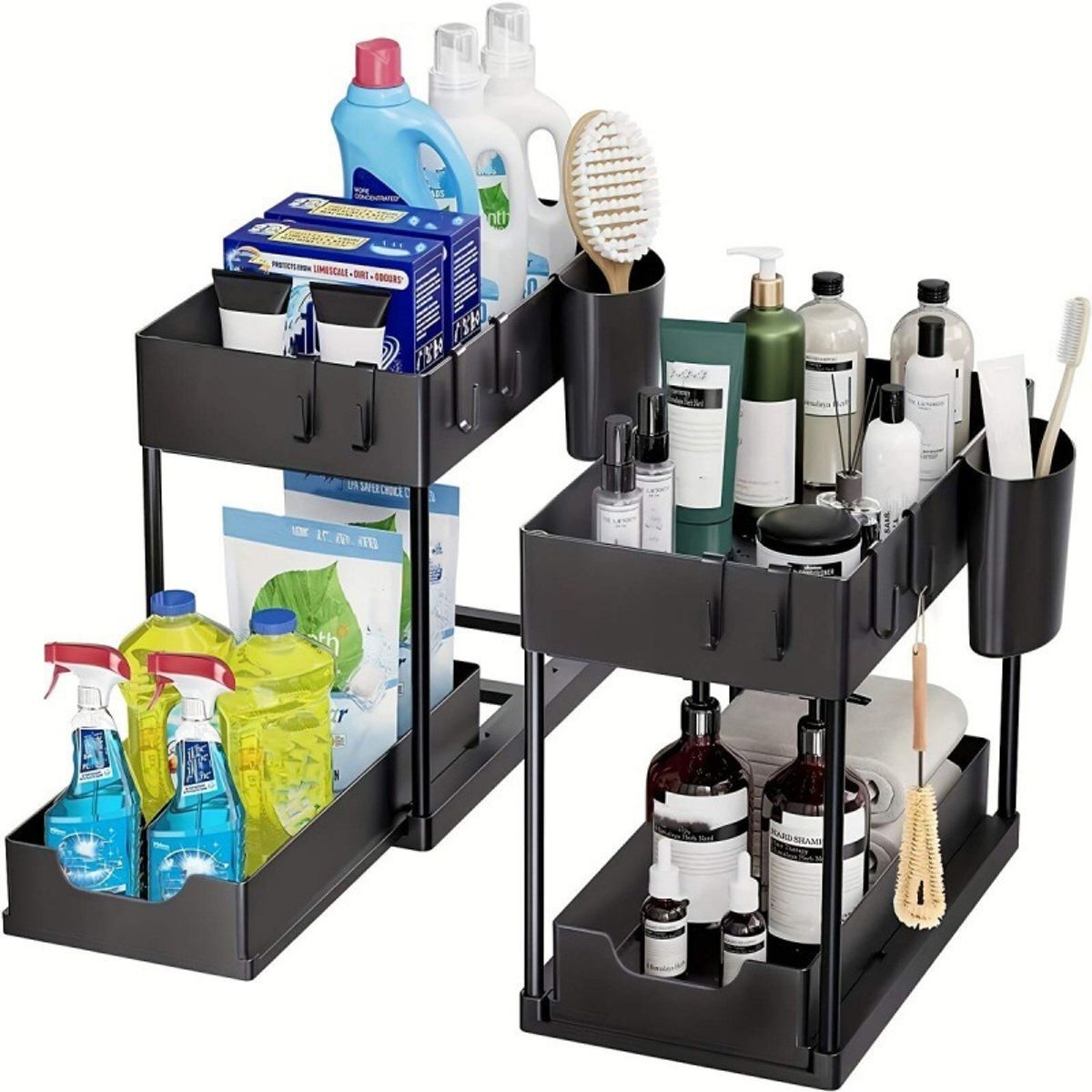 GENERAL - Organizador Extraíble Multiusos Para Cocina Y Baño Negro