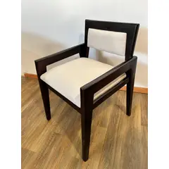 CREACIONES LUCAG - Sillas comedor mediterraneas de madera chocolate tapiz beigeM