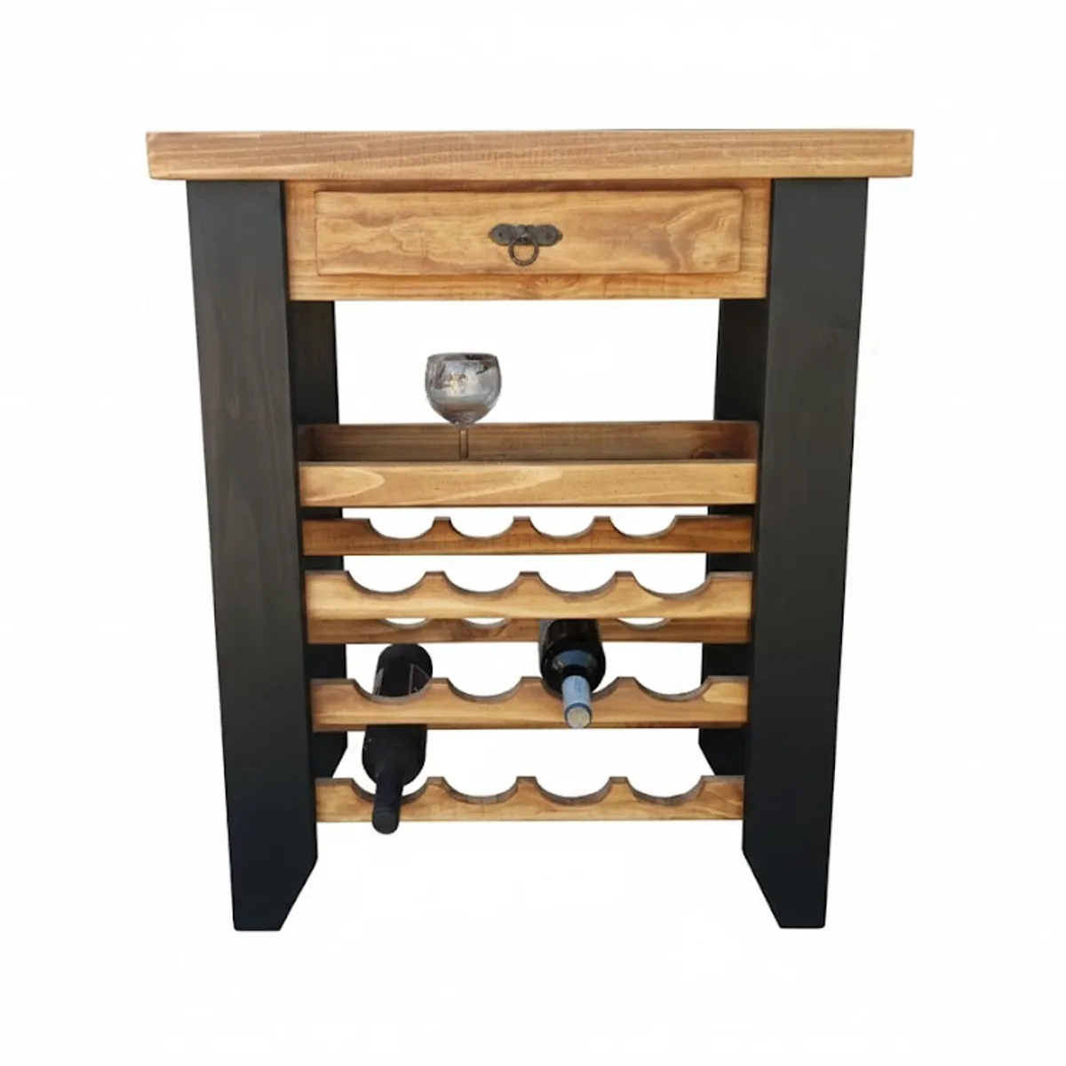 MARFELD MUEBLES - MESA CAVA 12 BOTELLAS CAFE NEGRO