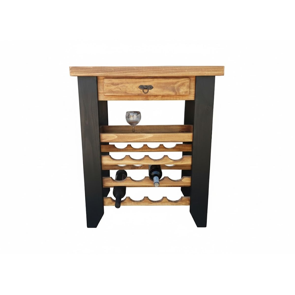 MARFELD MUEBLES - MESA CAVA 12 BOTELLAS CAFE NEGRO