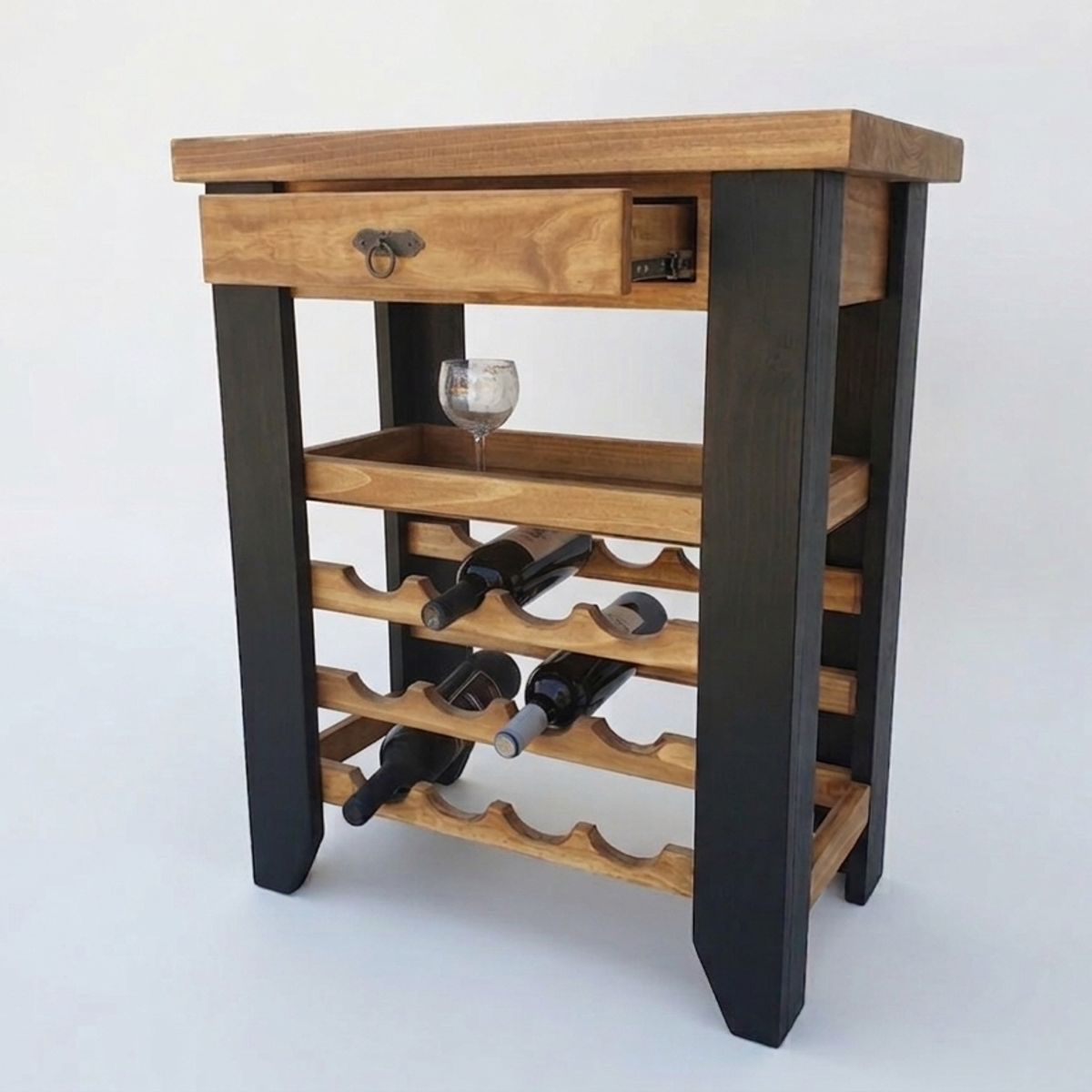 MARFELD MUEBLES - MESA CAVA 12 BOTELLAS CAFE NEGRO