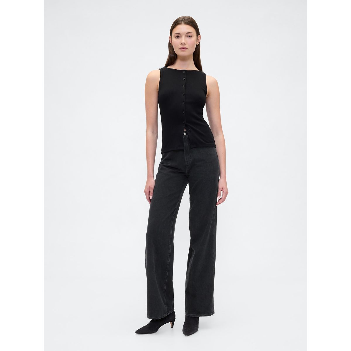 GAP - Jeans Mujer Gap Wide Leg Negro