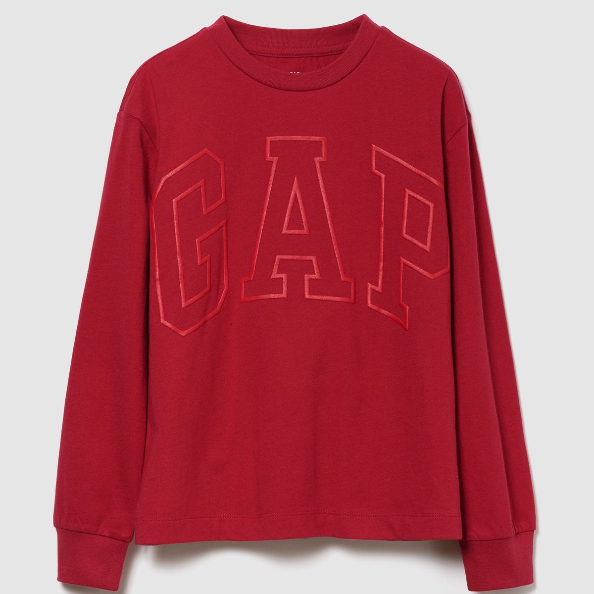 GAP - Polera Niño Gap Logo Manga Larga Rojo