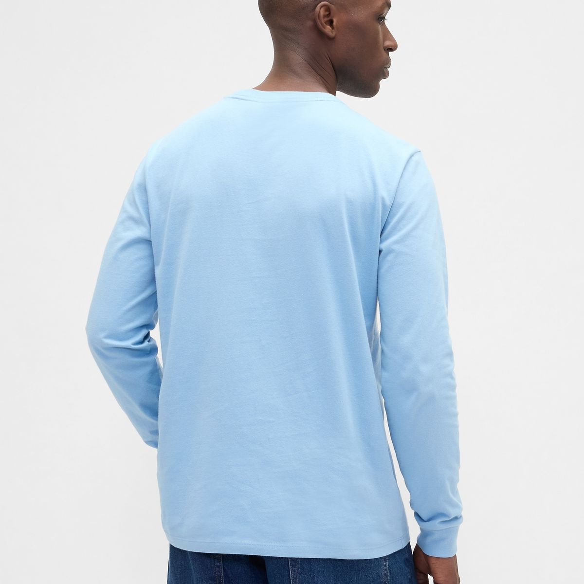 GAP - Polera Hombre Gap Manga Larga Crew Azul