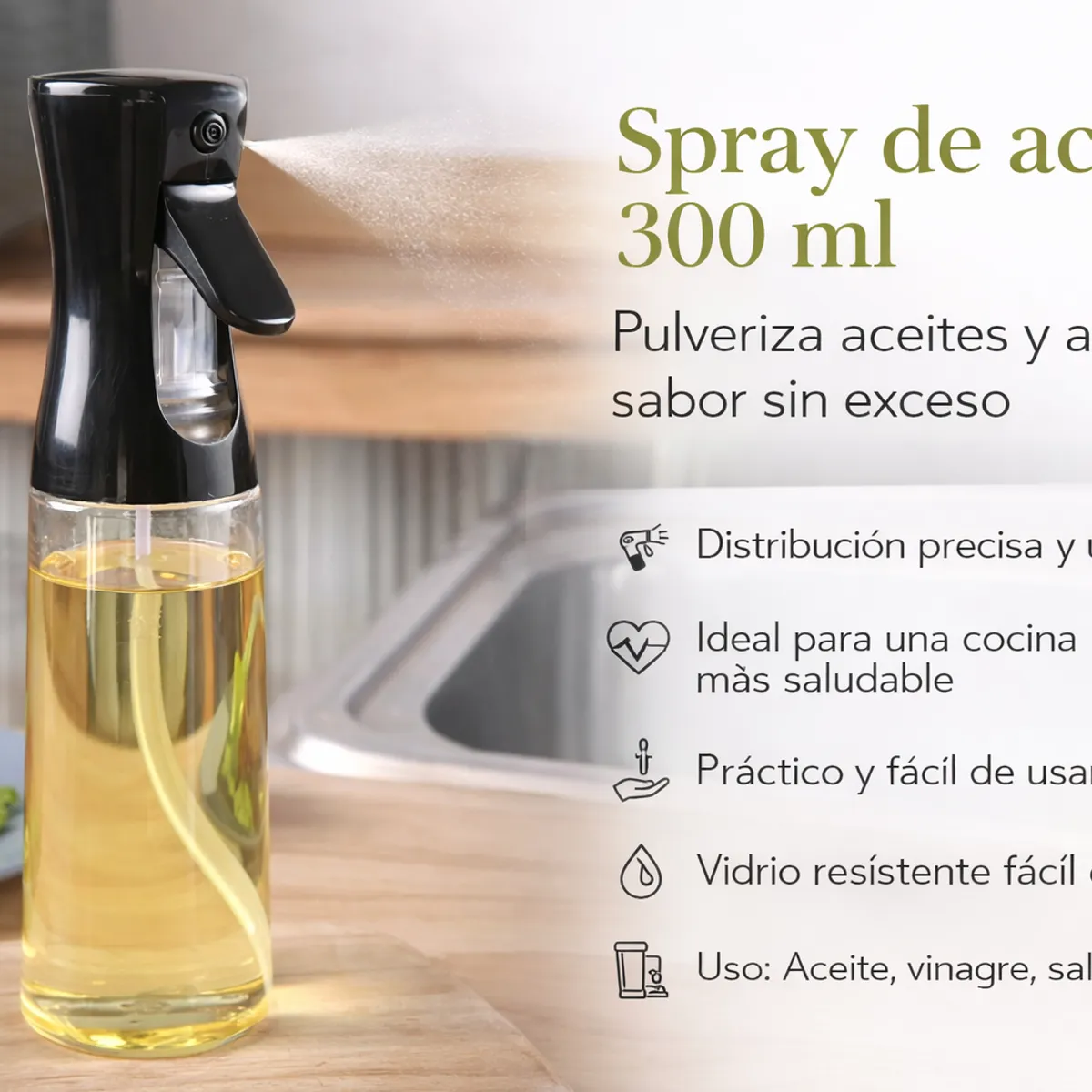 MOVI - Pulverizador de Aceite Spray para Cocina 300 ml