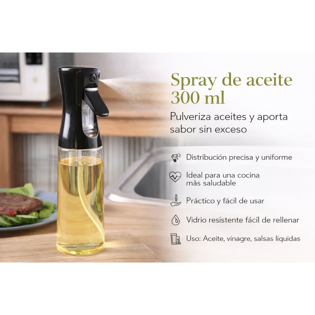 MOVI - Pulverizador de Aceite Spray para Cocina 300 ml