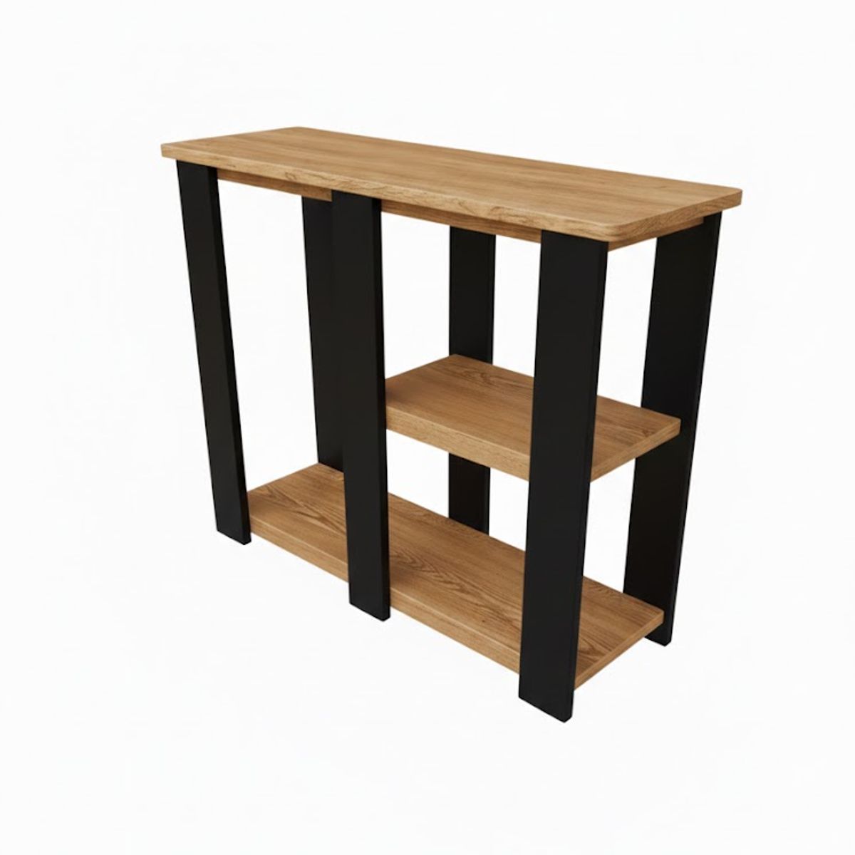MARFELD MUEBLES - MESA DE ARRIMO 3 NIVELES NEGRO CAFE