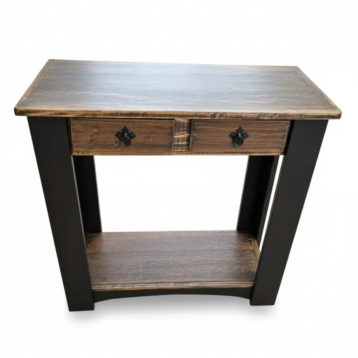 MARFELD MUEBLES - MESA DE ARRIMO UNA DIVISION Y 2 CAJONES CAFE NEGRO 80 CM