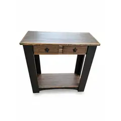 MARFELD MUEBLES - MESA DE ARRIMO UNA DIVISION Y 2 CAJONES CEFE NEGRO 80 CM