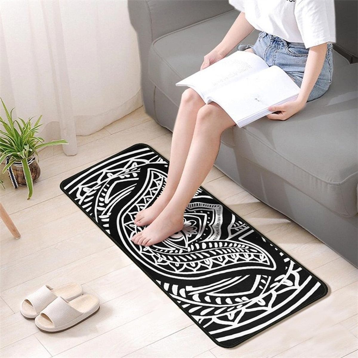 GENERAL - Alfombra Cocina Nórdica Pvc Impermeable Antideslizante Set 45 Cm 1.2 M Carpeta Antideslizante De Pvc A