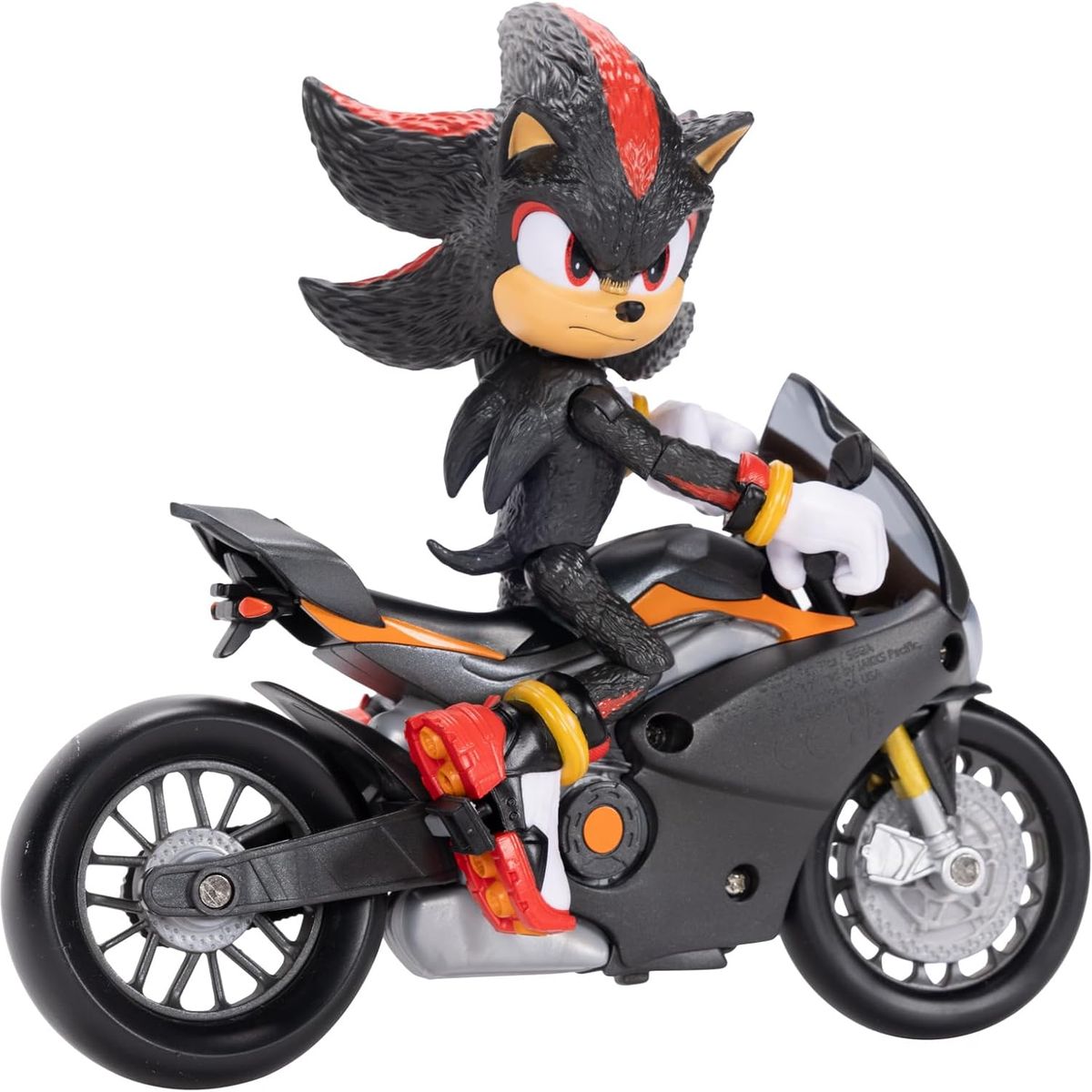 SONIC - Figura Shadow 13 Cm Sonic 3 Movie Con Motocicleta 5 Original JAKKS