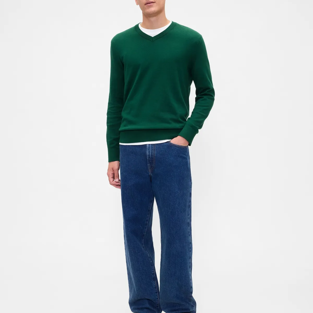 GAP - Sweater Hombre Gap Vee Verde
