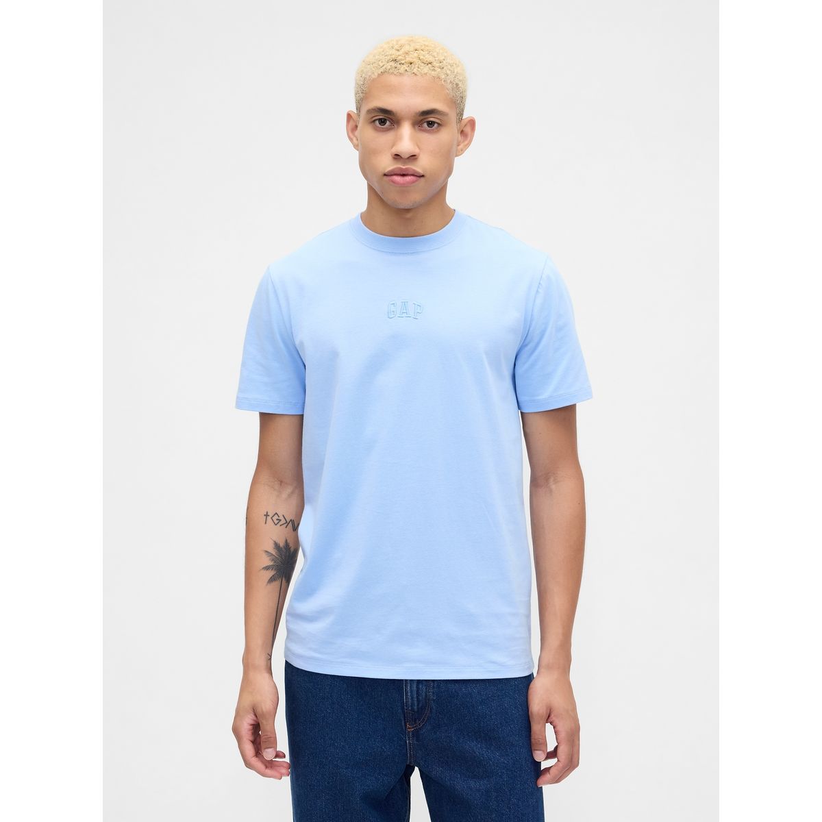 GAP - Polera Hombre Gap Manga Corta Logo Azul
