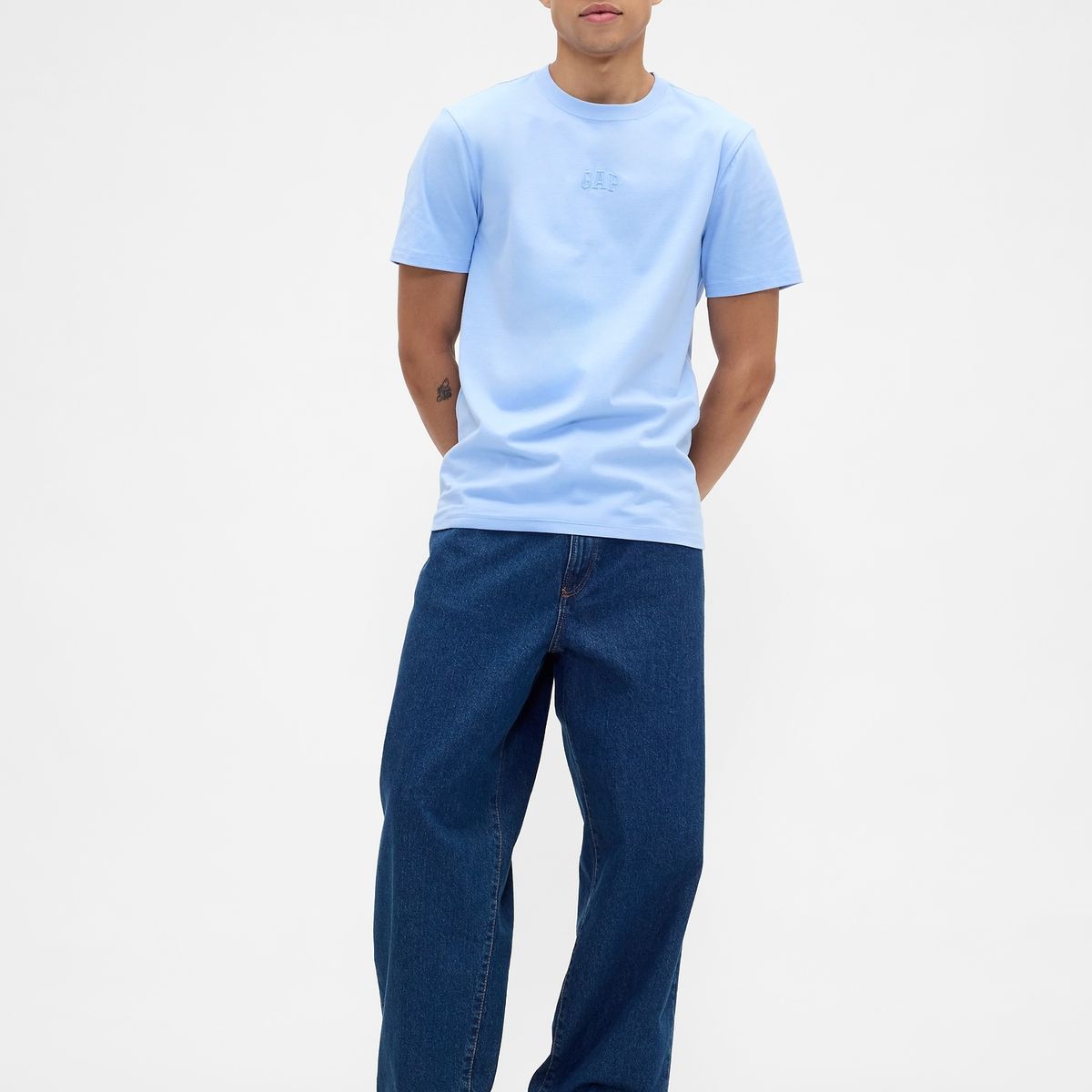 GAP - Polera Hombre Gap Manga Corta Logo Azul