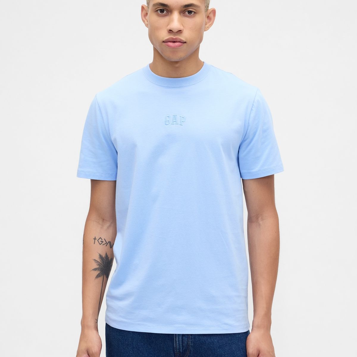 GAP - Polera Hombre Gap Manga Corta Logo Azul