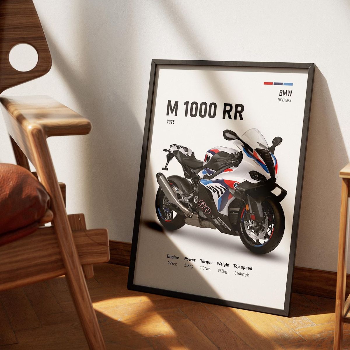 GENERICO - Cuadro Bmw M 1000 Rr 2025 Deportivo + Marco Negro