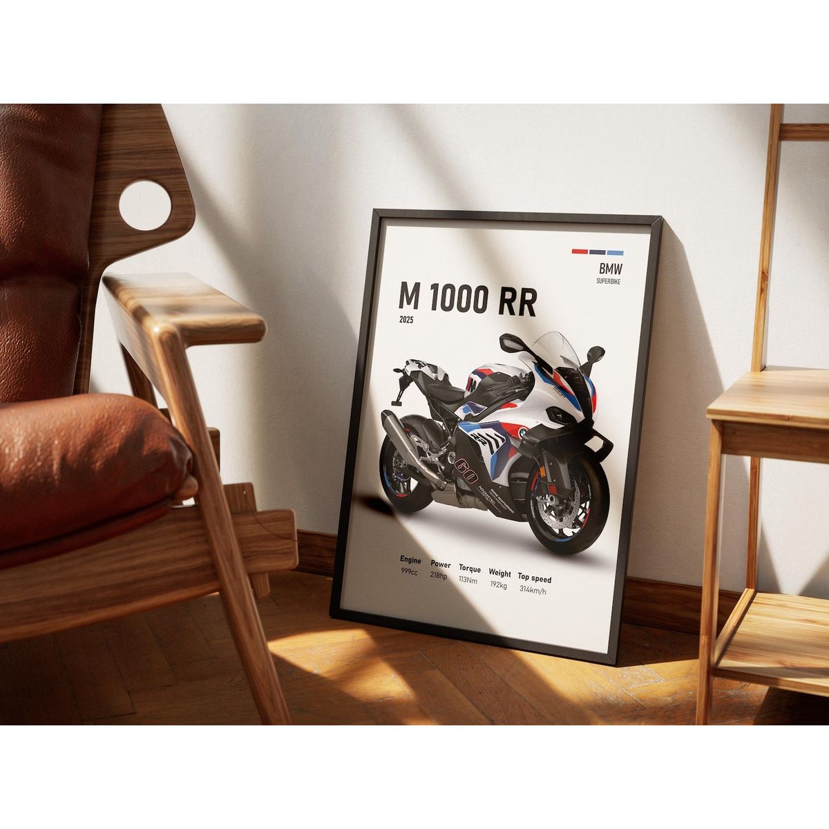 GENERICO - Cuadro Bmw M 1000 Rr 2025 Deportivo + Marco Negro