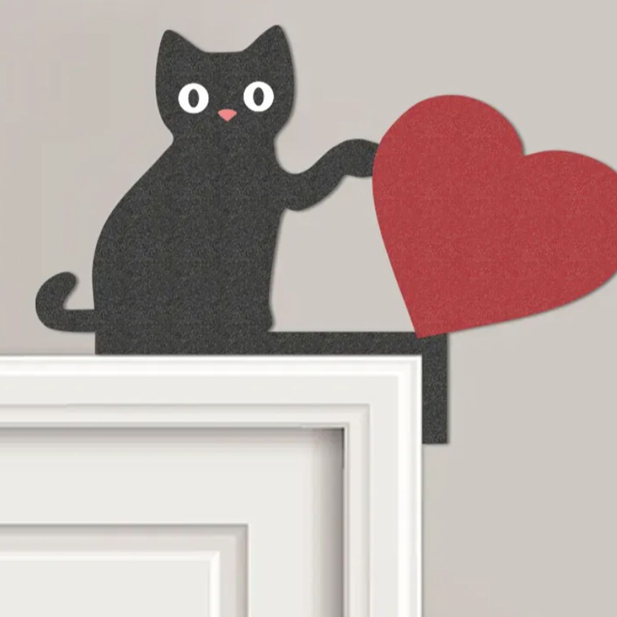 GENERICO - Adorno esquinero de puerta gato San Valentín