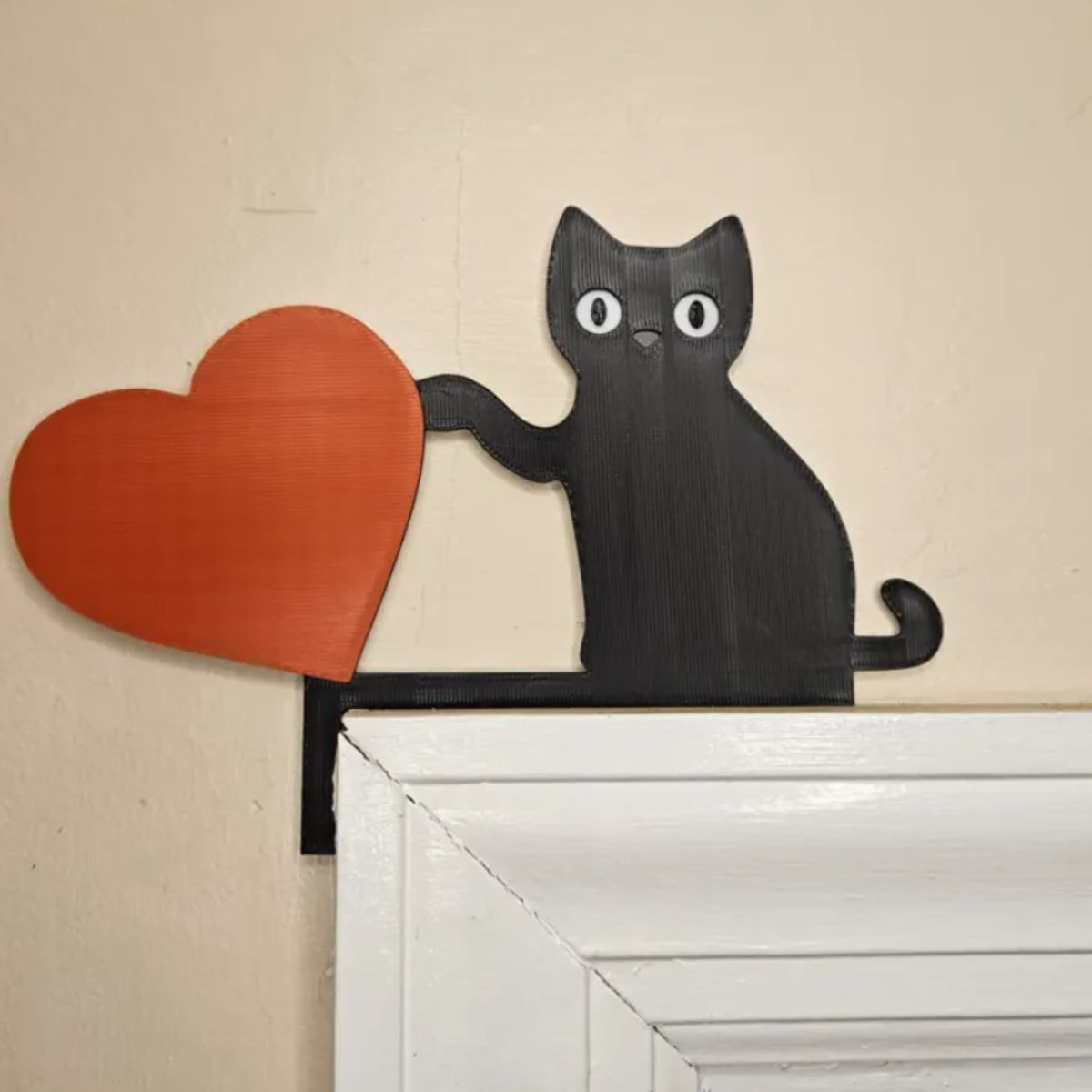 GENERICO - Adorno esquinero de puerta gato San Valentín