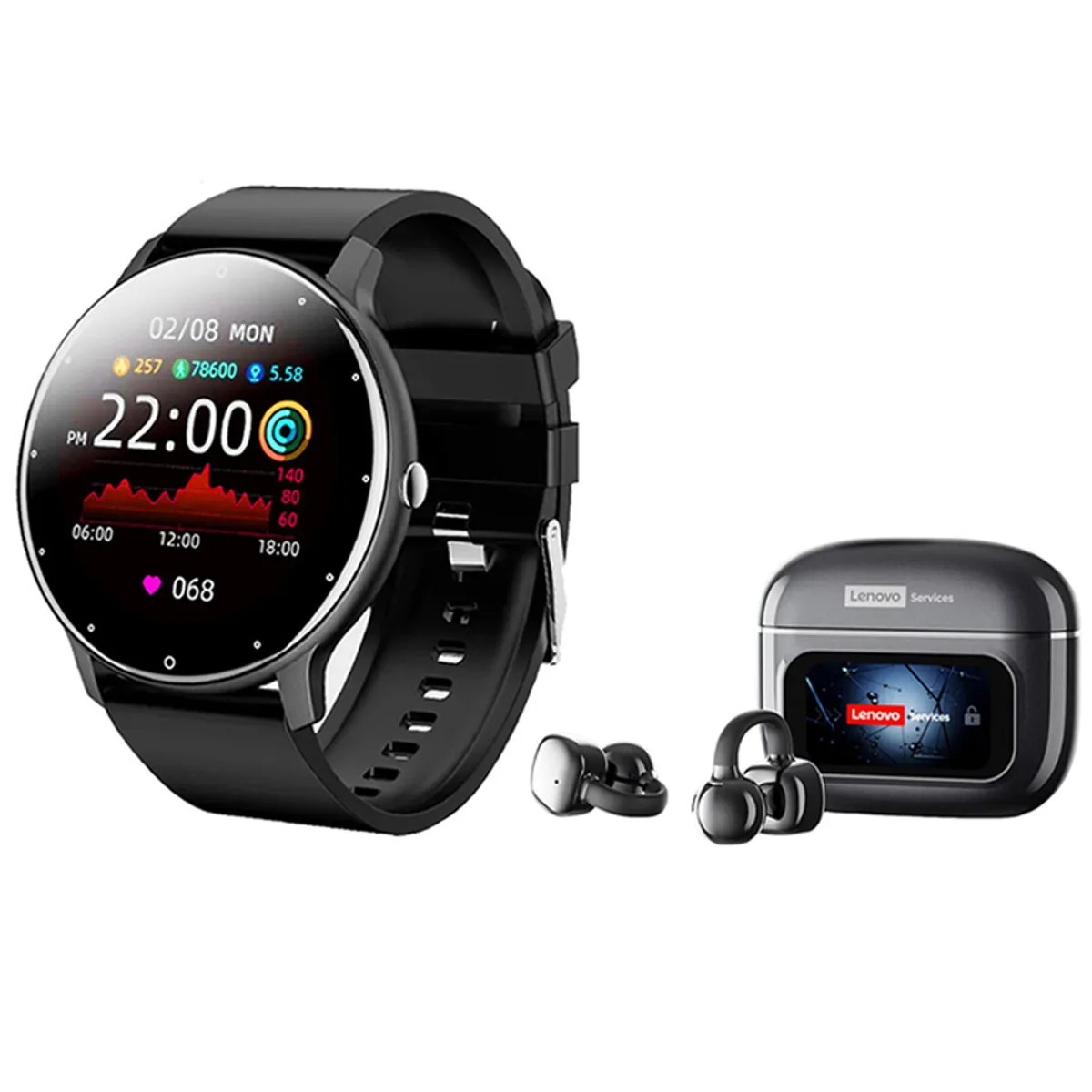 LENOVO - Audifonos Lenovo RS107 Negro Bluetooth y Fit Pro reloj inteligente B