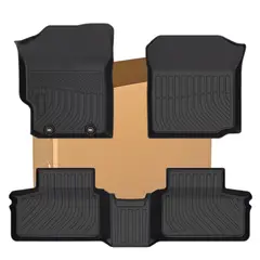 KUANGYE - Cubre Pisos Calce Perfecto Pisos Perfecto Compatible con Toyota Yaris Sedan 23-25+ 3 Piezas