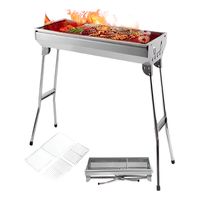 Parrilla De Carbón Portatil Plegable De Acero Inoxidable