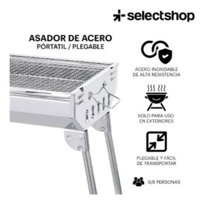 Imagen 2 del producto Parrilla De Carbón Portatil Plegable De Acero Inoxidable