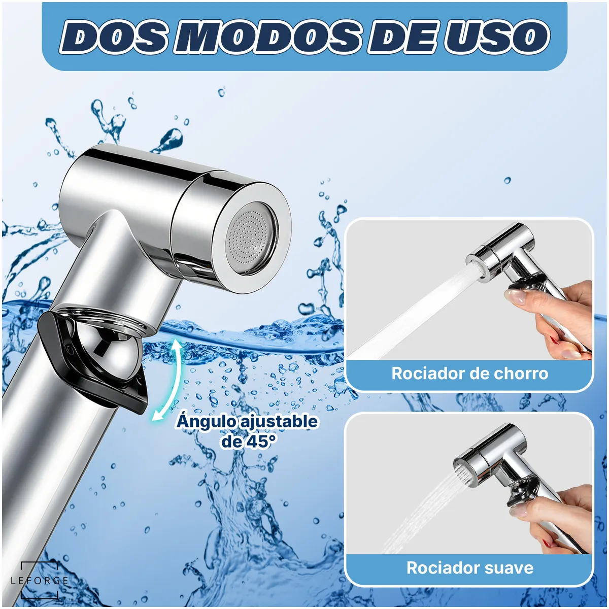 Ducha Bidet Arabe Acero Inoxidable Set Llave Wc Baño Inodoro Plateado, marca LEFORGE BAIN - Foto 2