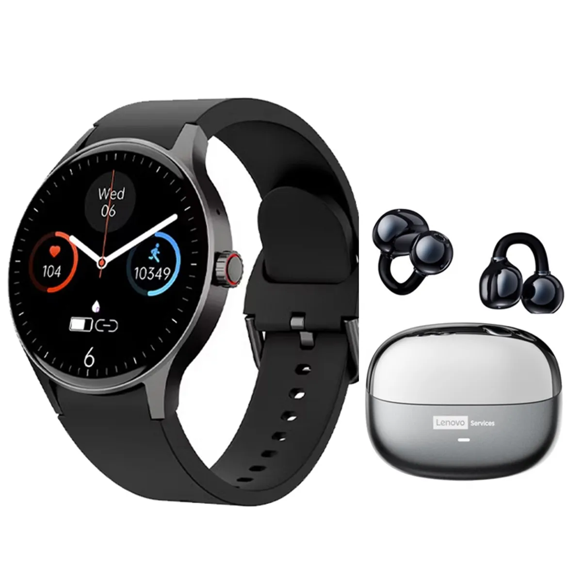 LENOVO - Audifonos Lenovo LE06 Negro Bluetooth y Y80 reloj inteligente B