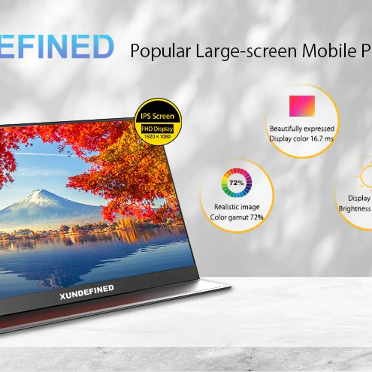 XUNDEFINED - Monitor Portátil Xundefined 16 25K QHD  Productividad y Entretenimiento Sin Límites