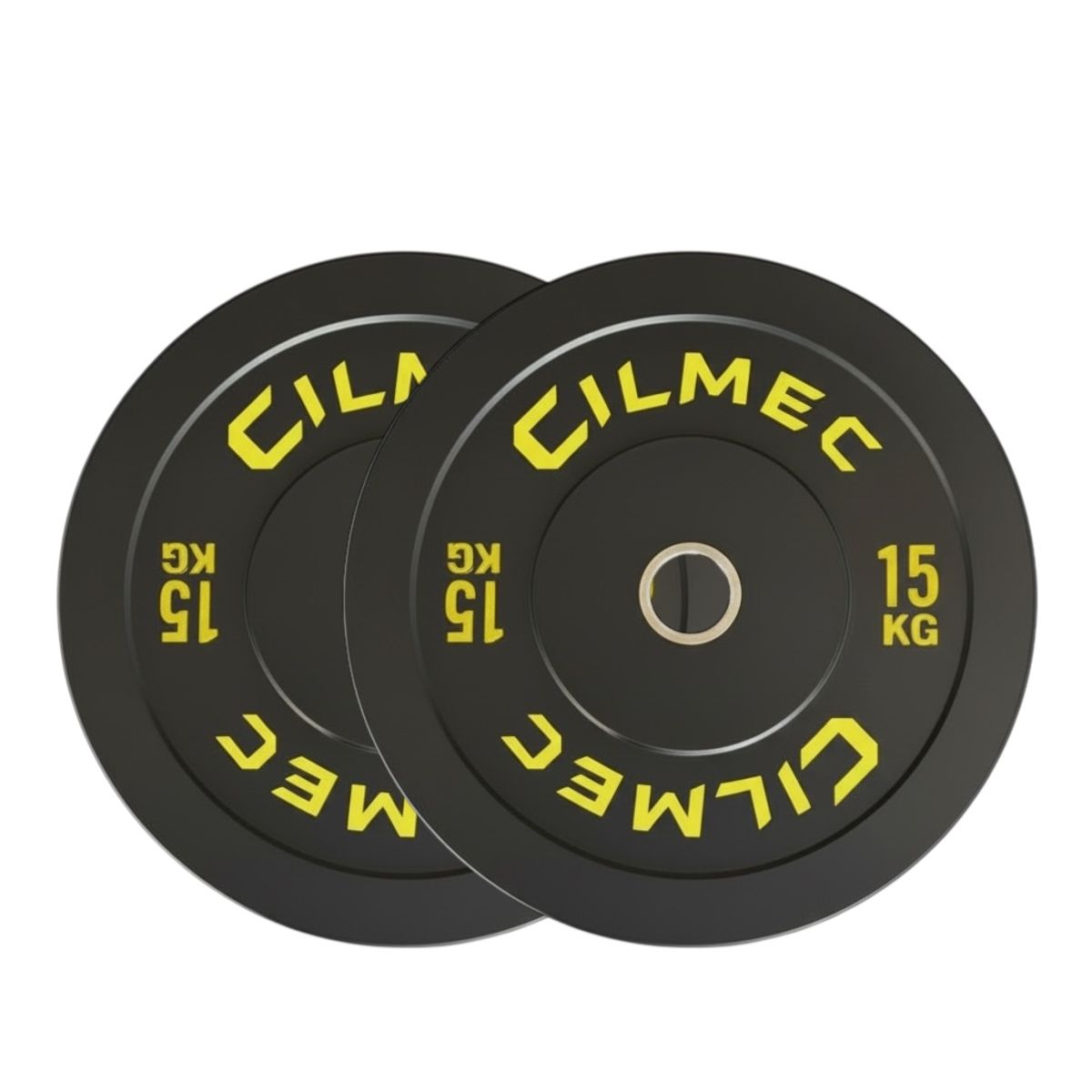 GENERICO - Disco Olimpico Bumper 15kg 1 Unidad Crossfit Negro