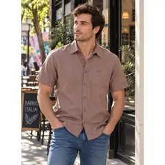 PANAMA JACK - Camisa Hombre Casual Marrón