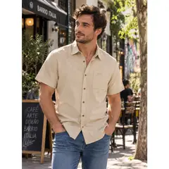 PANAMA JACK - Camisa Hombre Casual Marrón