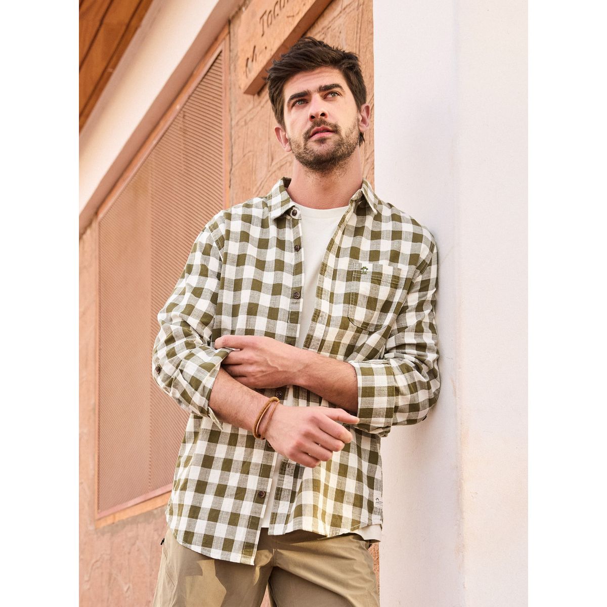 PANAMA JACK - Camisa Hombre Casual Verde Panama Jack