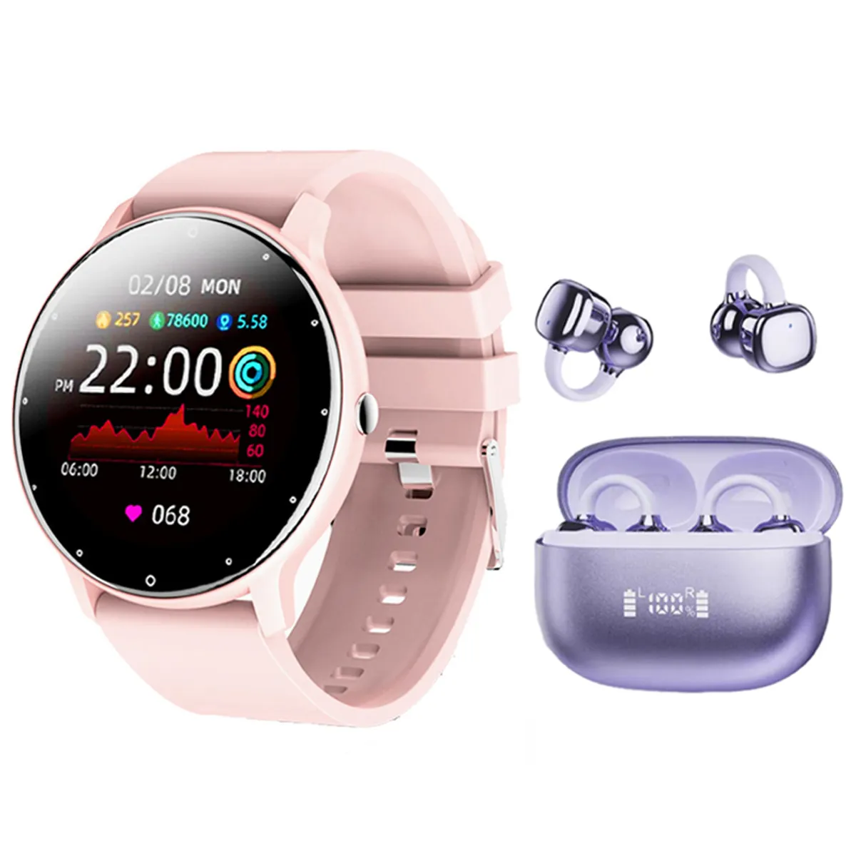 LENOVO - Audifonos Lenovo RS119 Morado Bluetooth y Fit Pro reloj inteligente P