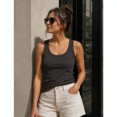 PANAMA JACK - Polera Mujer sin mangas algodón Casual Gris