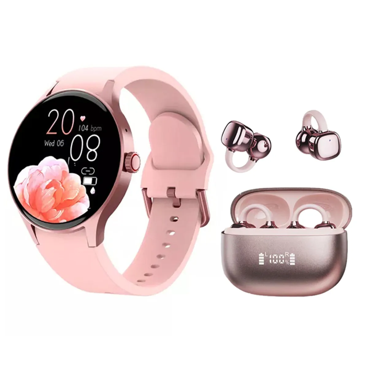 LENOVO - Audifonos Lenovo RS119 Rosa Bluetooth y Y80 reloj inteligente Rosa
